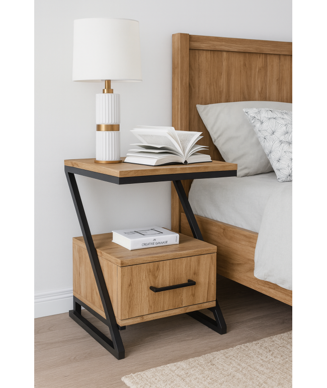 Тумба приліжкова лофт на металевих ніжках MSM