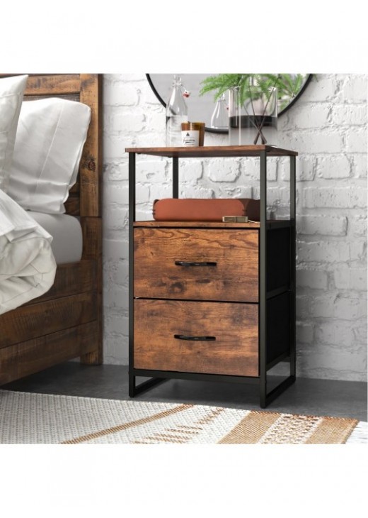 Тумбочка із металевою рамою та 2 ящиками Тумбочка із металевою рамою та 2 ящиками