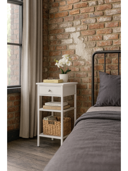 Тумбочка з ящиком і 2 полицями для зберігання