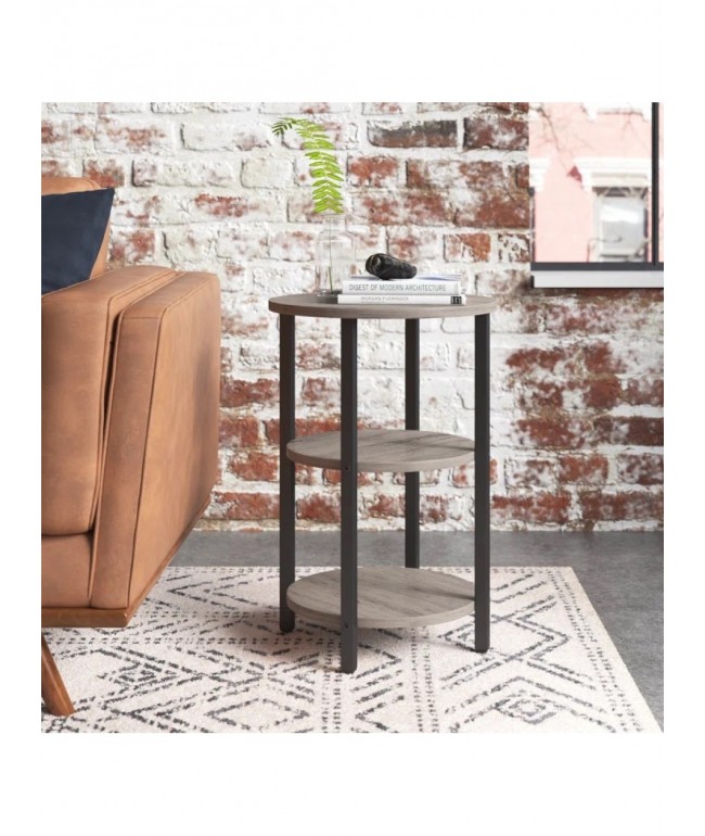 Круглий столик Mauch із 3-ярусними полицями від MSM Loft