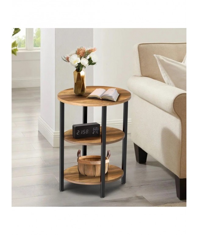 Круглий столик Jakwan з 3-ярусними полицями