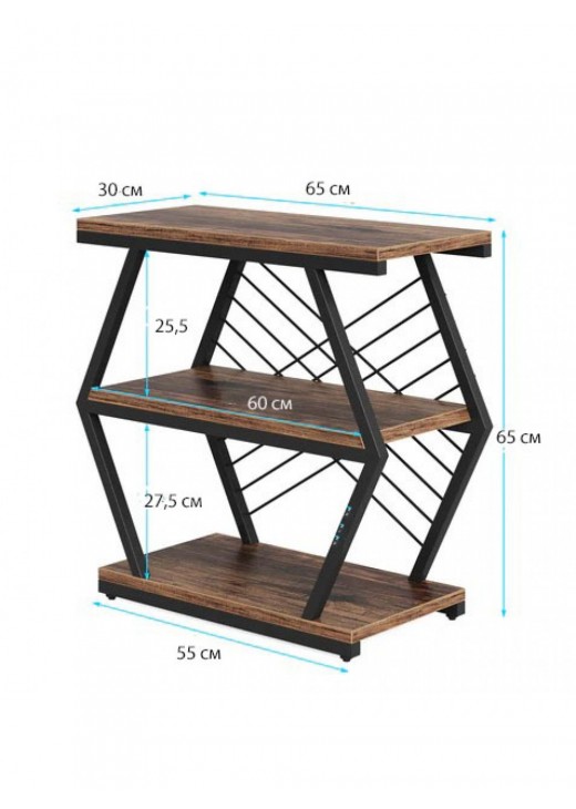 Приставний столик Tribesigns з 3 полицями Приставний столик Tribesigns з 3 полицями