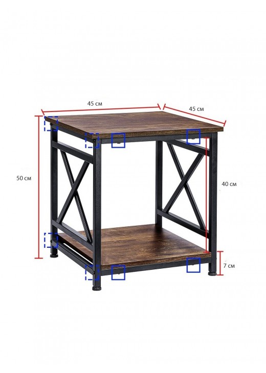 Приставний столик металевий каркас X-Design