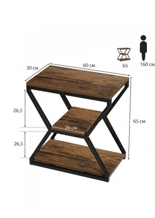 Стіл- тумбочка 3-ярусна Стіл- тумбочка 3-ярусна