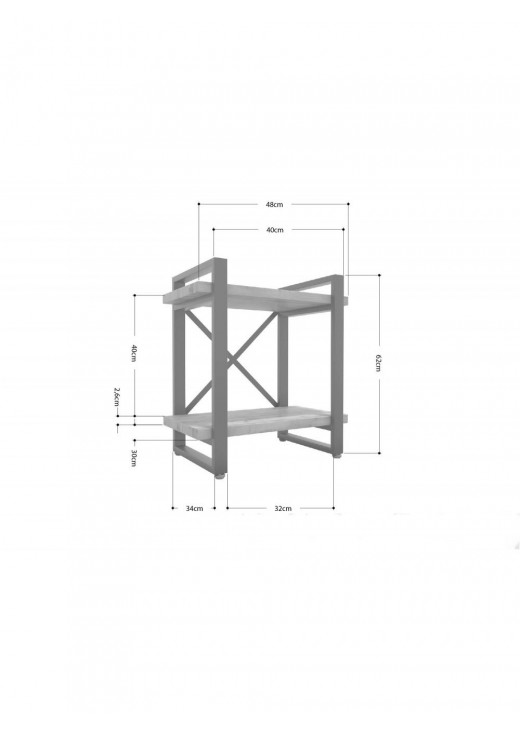 Тумба прикроватная Айсберг Лофт 40 черный/белый MSMLOFT