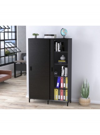 Шафа офісна розсувна LS 1200-1900 антрацит MSMLOFT