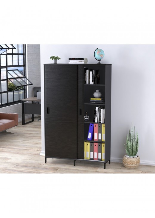 Шафа офісна розсувна LS 1200-1900 антрацит, MSMLOFT Шафа офісна розсувна LS 1200-1900 антрацит, MSMLOFT