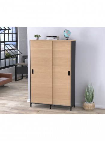 Шафа офісна розсувна LS 1200-1900 антрацит MSMLOFT