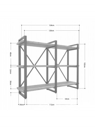 Стеллаж Айсберг Лофт 120х102-3 белый/белый MSMLOFT