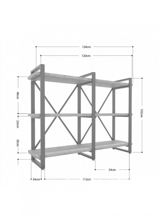 Стеллаж Айсберг 120х102-3 MSMLOFT