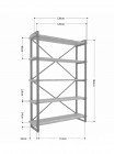 Стеллаж Айсберг Лофт 120х182-2 черный/графит MSMLOFT