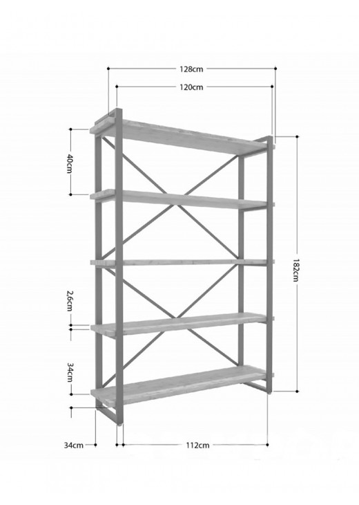 Стеллаж Айсберг 120х182-2 MSMLOFT