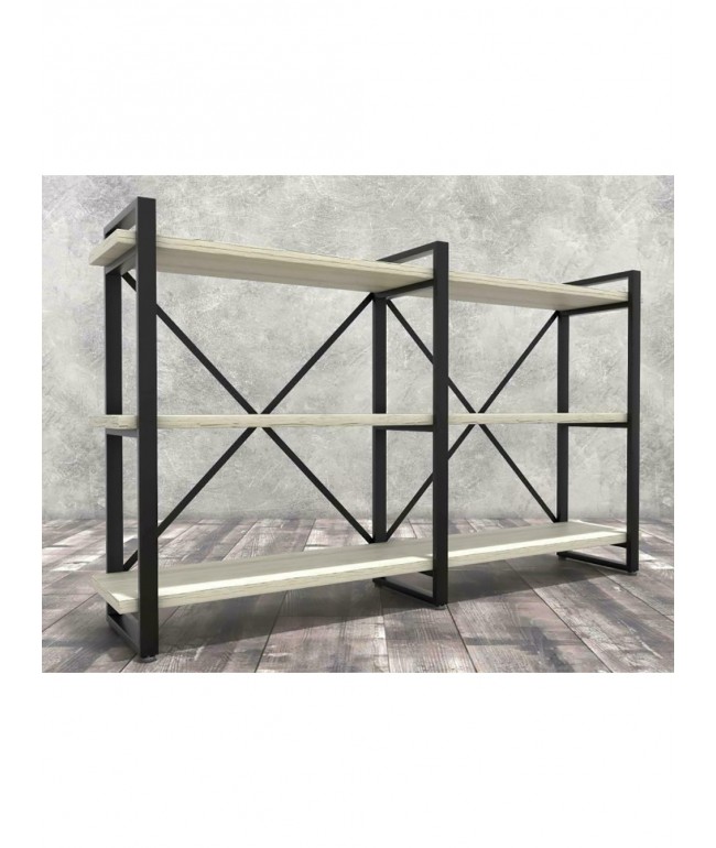 Стелаж Айсберг Лофт 160×102 — чорний/білий