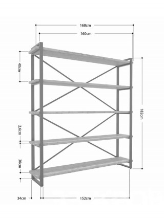 Стеллаж Айсберг Лофт 160х182-2 белый/белый MSMLOFT