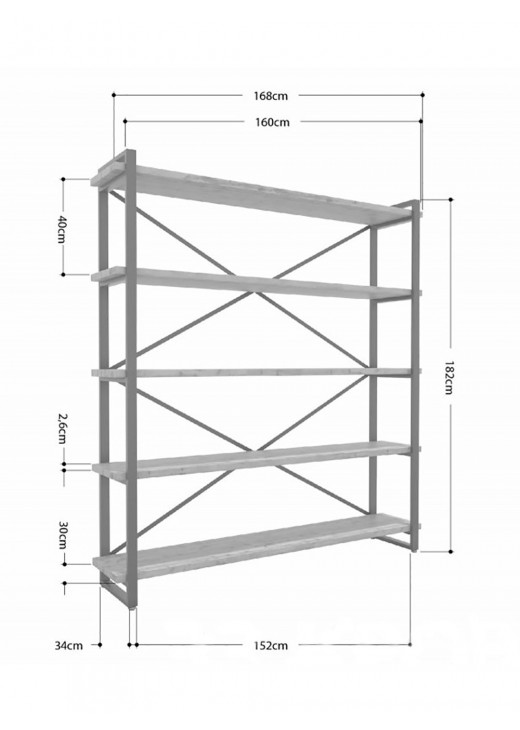 Стеллаж Айсберг 160х182-2 MSMLOFT