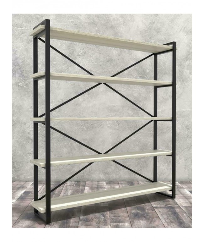 Стелаж Айсберг 160×182-4 Чорний/Дуб