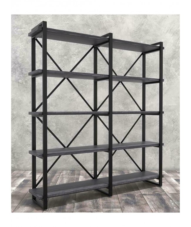 Стелаж Айсберг 160×182-3 Чорний/Графіт