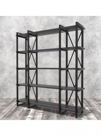 Стеллаж Айсберг Лофт 160х182-4 v3 черный/графит MSMLOFT