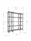Стеллаж Айсберг Лофт 160х182-4 v4 черный/белый MSMLOFT