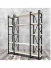 Стеллаж Айсберг Лофт 160х182-4 v4 черный/белый MSMLOFT