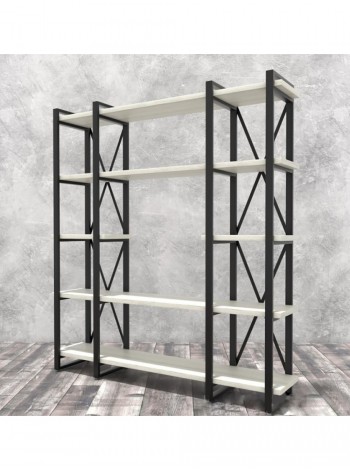 Стеллаж Айсберг Лофт 160х182-4 v4 черный/белый MSMLOFT