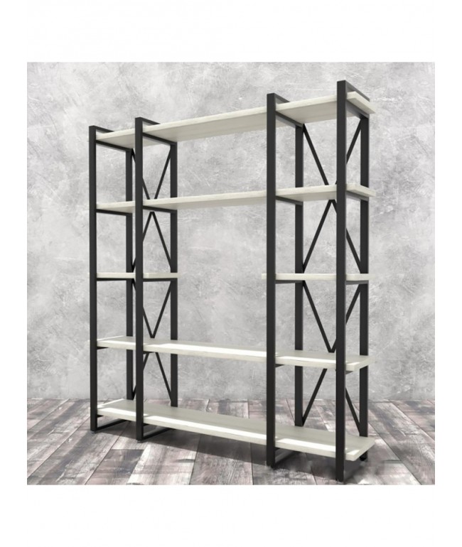 Стелаж Айсберг Лофт 160×182 см — чорний/білий