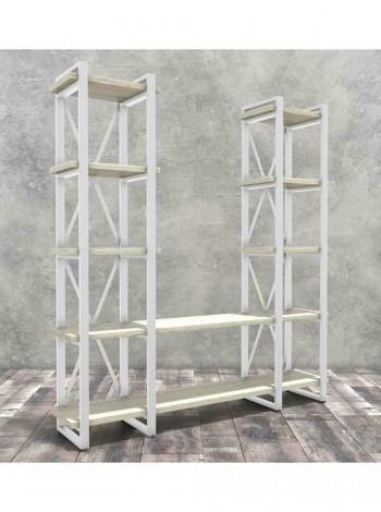 Стеллаж Айсберг Лофт 160х182-4 белый/белый MSMLOFT
