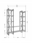 Стеллаж Айсберг Лофт 160х182-4 черный/графит MSMLOFT