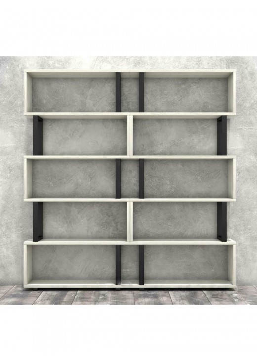 Стеллаж Айсберг  180х190-4 черний/білий MSMLOFT