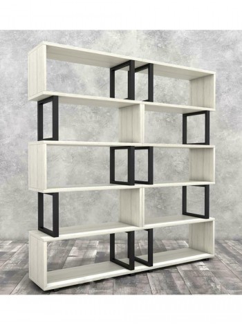 Стеллаж Айсберг Лофт 180х190-4 черный/белый MSMLOFT