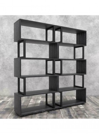 Стеллаж Айсберг Лофт 180х190-4 черный/графит MSMLOFT
