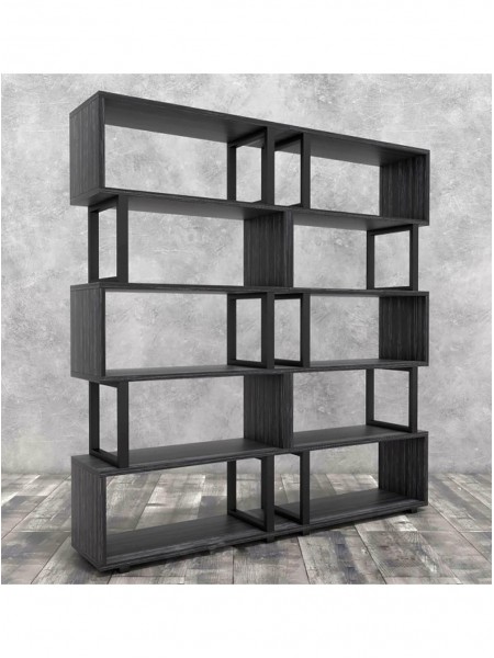 Стеллаж Айсберг Лофт 180х190-4 черный/графит MSMLOFT