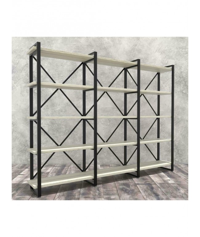 Стелаж Айсберг Лофт 240×182 см — чорний/білий