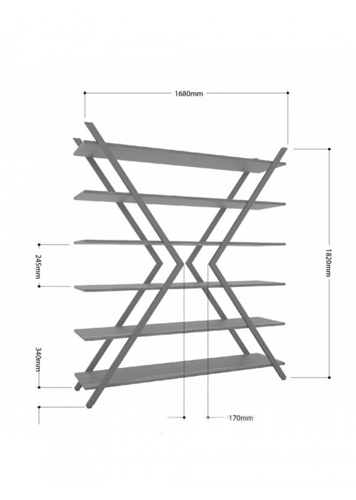 Стелаж Айсберг  ИКС Чорний/Білий MSMLOFT