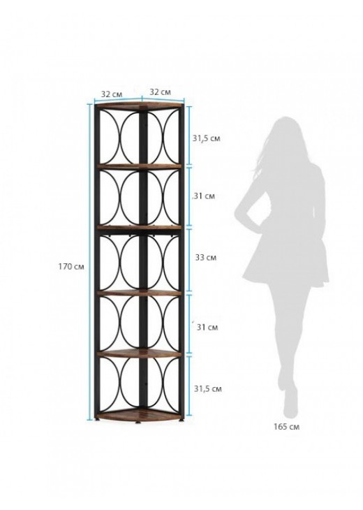 6-ярусний кутовий стелаж  6-ярусний кутовий стелаж