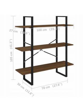 Стелаж 100x30x105 см , коричневий