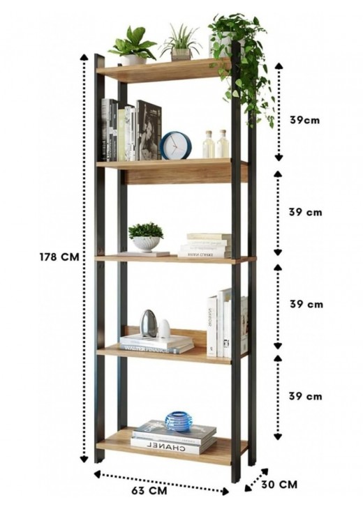 Стелаж 5 полицями , дуб сонома Стелаж 5 полицями , дуб сонома
