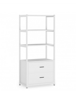 Стелаж Etagere 4-ярусний з 2 ящиками, білий (F1569)