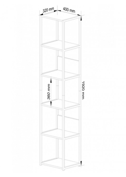 Стелаж Svein 3X , чорний
