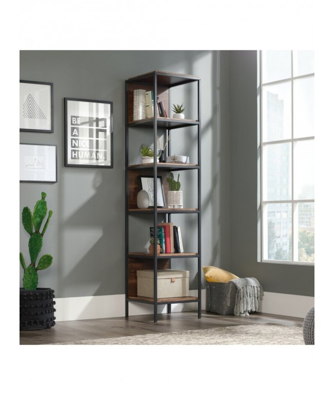 Стелаж MSMLOFT 5 полиць — чорний каркас 190×45×45 см