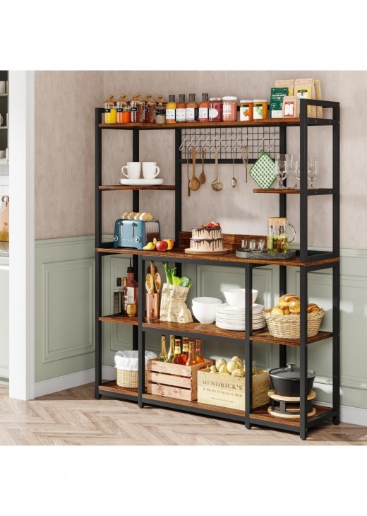 Стелаж для зберігання з 11 гачками 5-ярусний Стелаж для зберігання з 11 гачками 5-ярусний