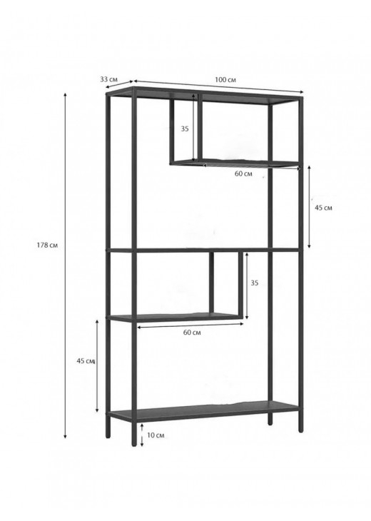 Стелаж з з 5 відкритими полицями Стелаж з з 5 відкритими полицями