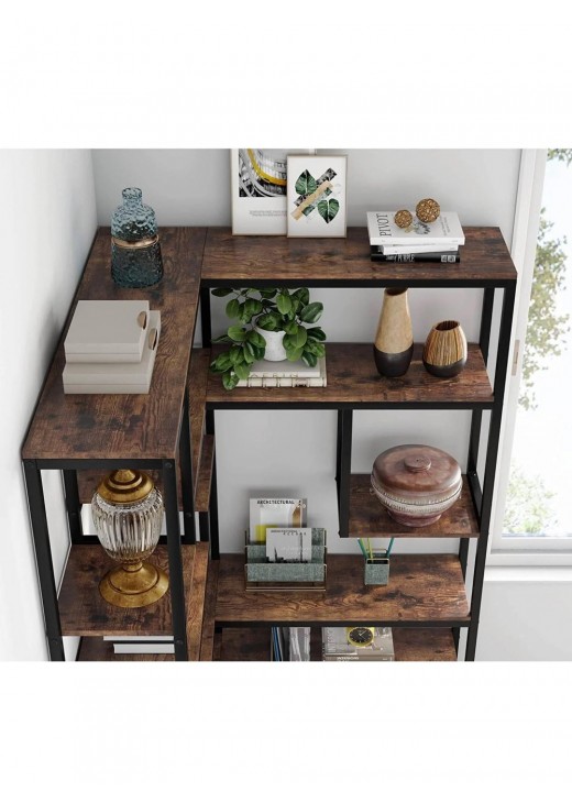 Стелаж кутовий 6- ярусний , коричневий Стелаж кутовий 6- ярусний , коричневий