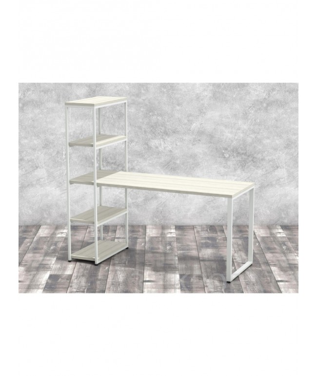 Стіл-стелаж Айсберг  01 Білий/білий MSMLOFT — стильний стіл-стелаж у стилі лофт