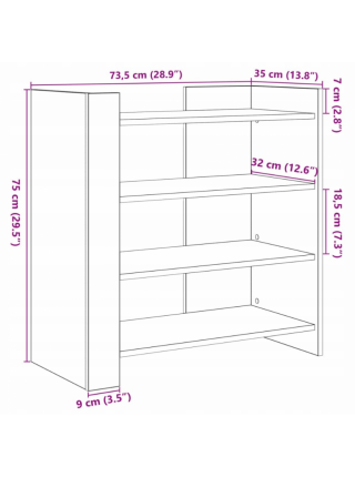 Шафа VidaXL Біла 73,5x35x75 см