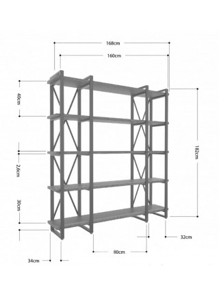 Стелаж Айсберг Лофт 160х182-4 v3, Білий