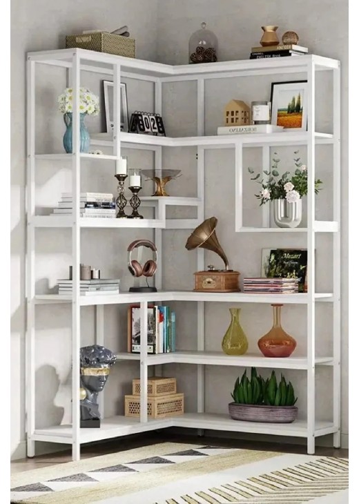 Стелаж кутовий 6- ярусний , білий Стелаж кутовий 6- ярусний , білий