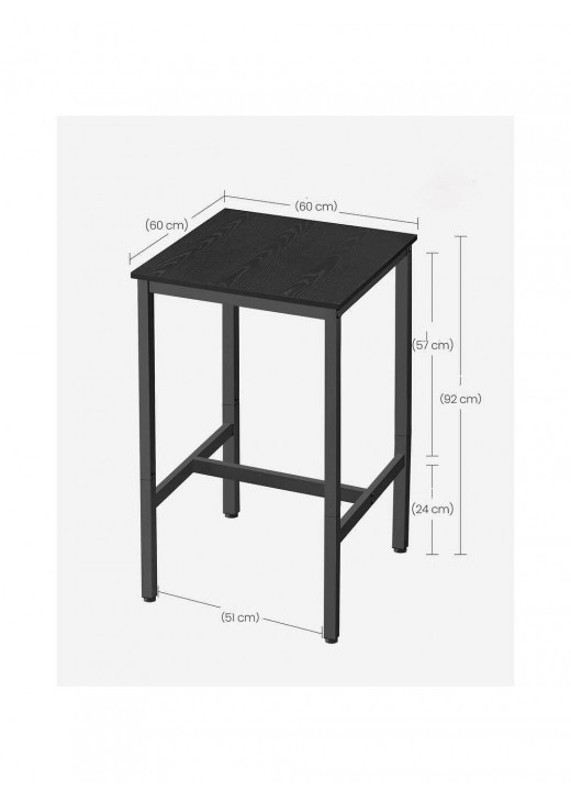 Барний стіл із металевим каркасом. Невеликий кухонний стіл, високий паб-стіл для вітальні