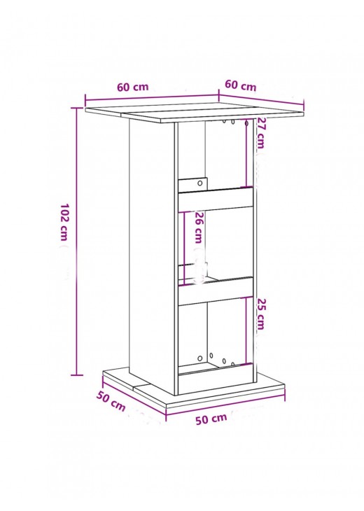 Барний стіл з місцем для зберігання, чорний