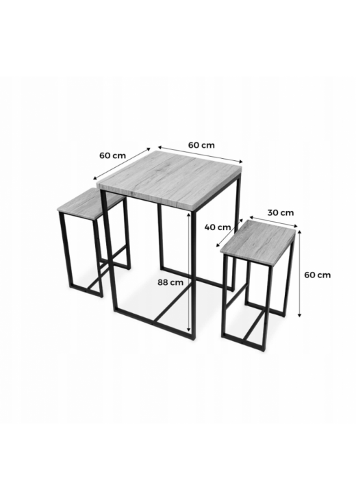 Високий стіл з 2 барними стільцями